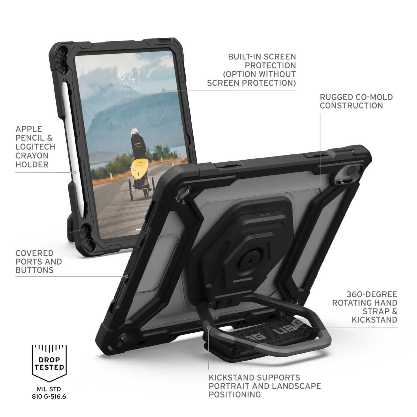 Plasma Series iPad 10.9" (10th Gen, 2022) with Kickstand & Handstrap Case